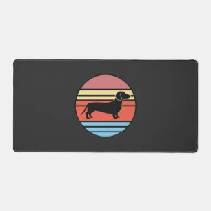 Retro Dachshund Sunset Vector Desk Mat