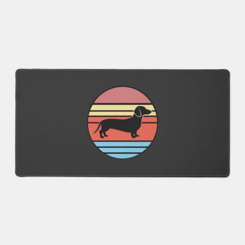 Retro Dachshund Sunset Vector Desk Mat
