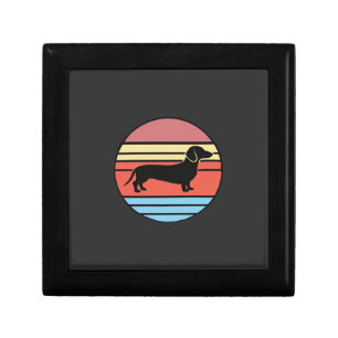 Retro Dachshund Sunset Vector Gift Box