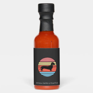 Retro Dachshund Sunset Vector Hot Sauces