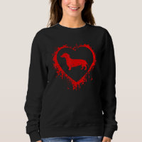 Retro Dachshund Valentines Day Heart Shape My Vale