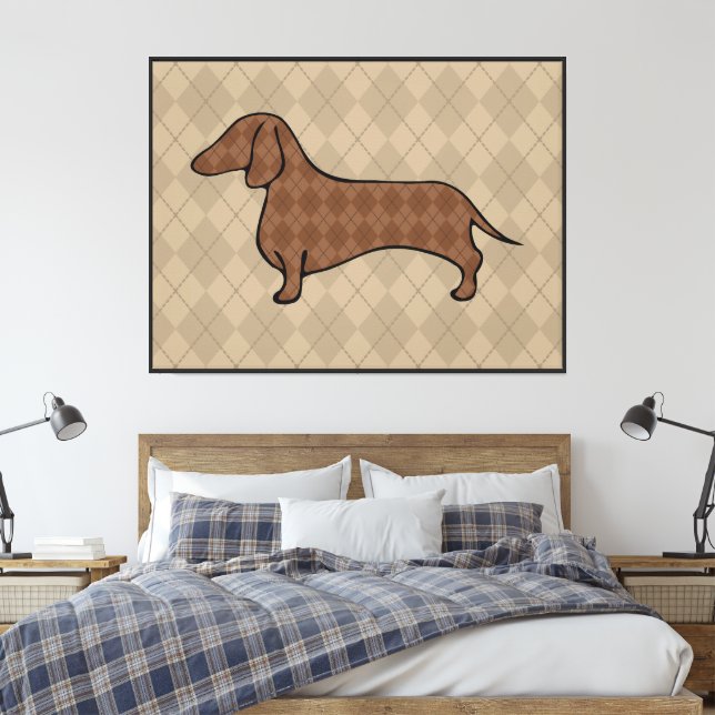  Retro Dachshund Wall Art (Insitu(Bedroom))