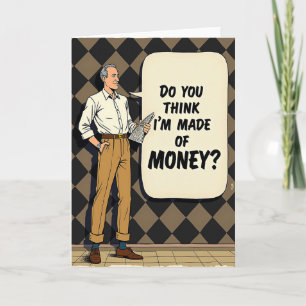 Retro Dad Money Question Card