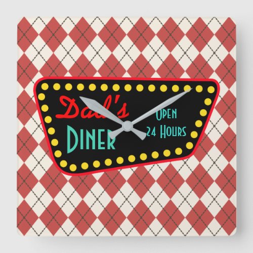 Retro Dads Diner Wall Clock 