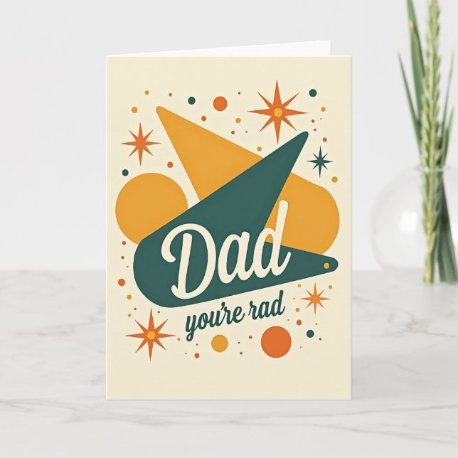 Retro Dad Your Rad Fathers Day Card (Front)