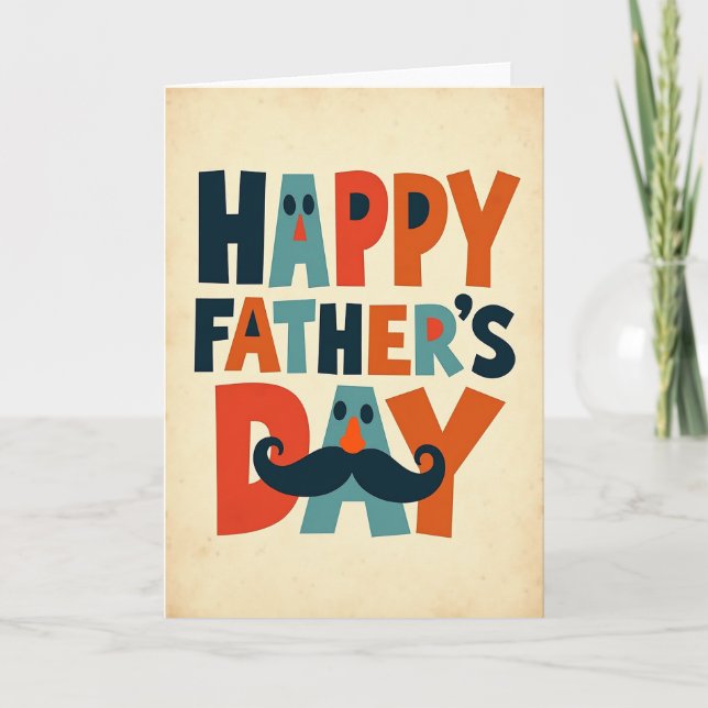 Retro Dads Day Type Card (Front)