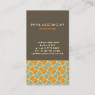 Retro!Dahlia Brown, Orange and Aqua Business Card