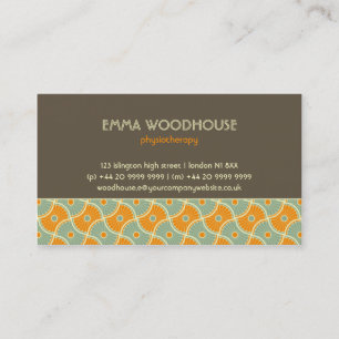 Retro!Dahlia Brown, Orange and Aqua Business Card