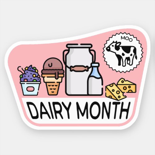 Retro Dairy Month Sticker