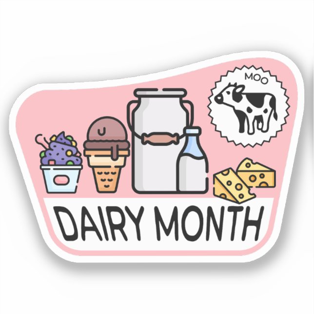 Retro Dairy Month Sticker (Front)