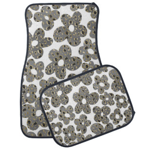 Retro Daisies Animal Print Glam #1 #retro #flower Car Floor Mat