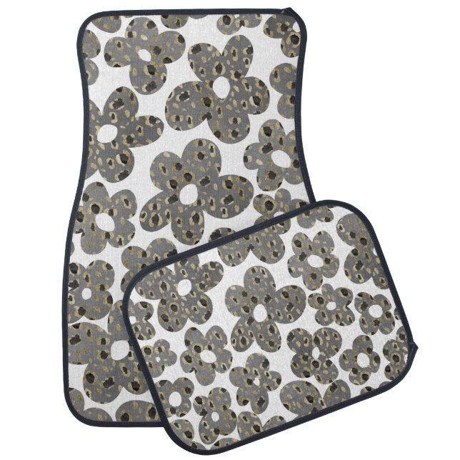 Retro Daisies Animal Print Glam #1 #retro #flower  Car Floor Mat (Set)