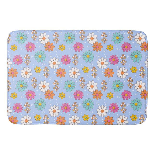 Retro Daisies Bath Mat (Front)