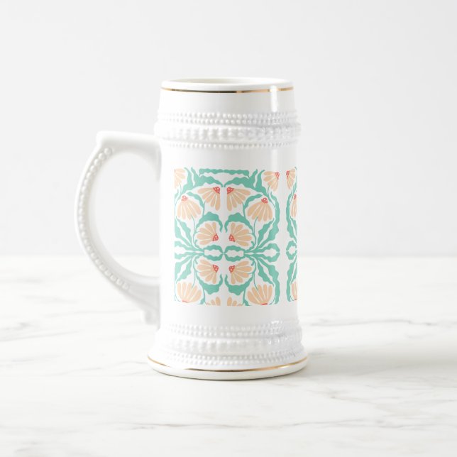 Retro Daisies Birth Flower April Beer Stein (Left)