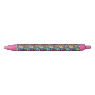 Retro Daisies Colorful Print Pen