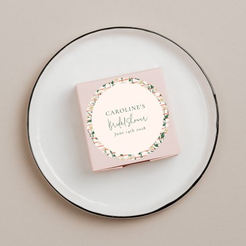 Retro Daisies Floral Green Bridal Shower Custom Classic Round Sticker