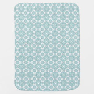 Retro Daisies in in Ice Blue Baby Blanket