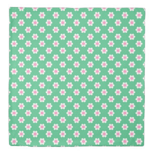 Retro Daisies Pink and Green Reversible Duvet Cover