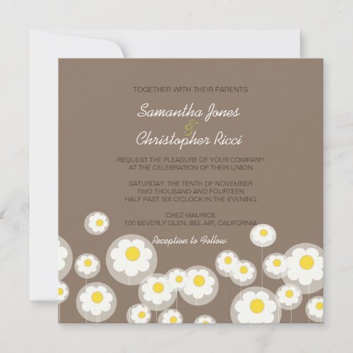 Retro Daisies Wedding Invitationsdiy colorcocoa Invitation