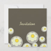 Retro Daisies Wedding Invitations/diy color Invitation (Back)