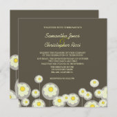 Retro Daisies Wedding Invitations/diy color Invitation (Front/Back)