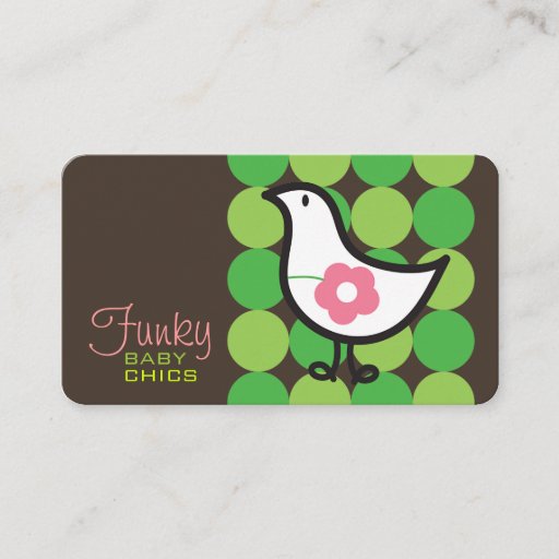 Customizable Retro Daisy Baby Chick Bird Whimsical Cute Dots Business Card Templates