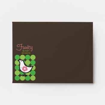 Retro Daisy Baby Chick Bird Whimsical Cute Dots Envelope by fatfatin_design at Zazzle