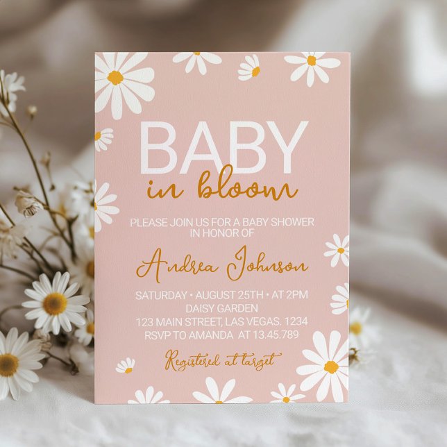 Retro Daisy Baby Shower Invitation (Creator Uploaded)