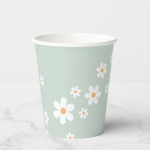 Retro Daisy Baby Shower Paper Cups
