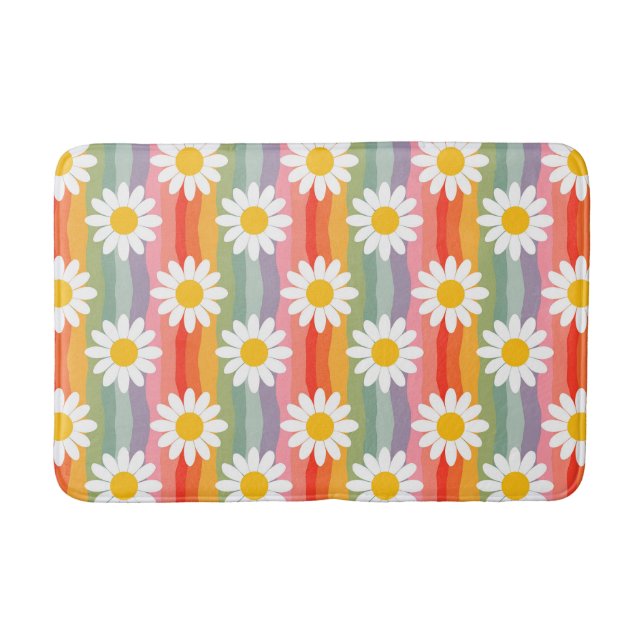 Retro Daisy Bath Mat (Front)
