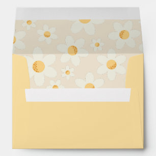 Retro Daisy Birthday Party Envelope Groovy Flora