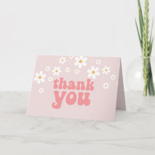 Retro daisy boho floral birthday thank you card