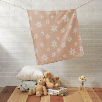 Retro Daisy Boho Pink  Baby Blanket by SugSpc_Invitations at Zazzle
