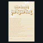 Retro Daisy bridal shower Game Flyer<br><div class="desc">Who knows the Bride best Bridal shower game. Retro daisy design.</div>
