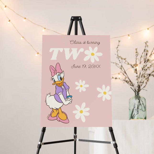 Retro Daisy Duck | Daisy 2nd Birthday Foam Board (In Situ (Stand))