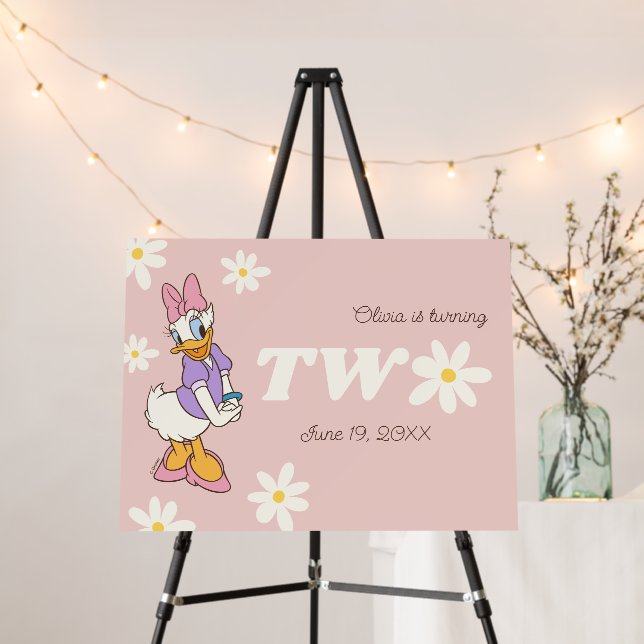 Retro Daisy Duck | Daisy 2nd Birthday Foam Board (In Situ (Stand))