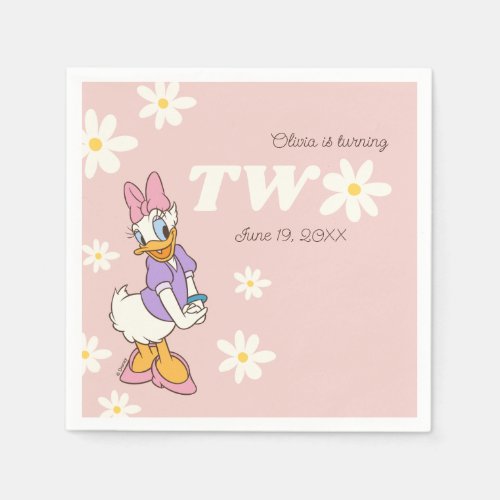 Retro Daisy Duck  Daisy 2nd Birthday Napkins