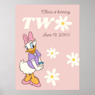 Retro Daisy Duck Daisy 2nd Birthday Poster
