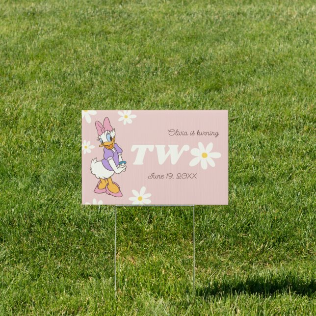Retro Daisy Duck | Daisy 2nd Birthday Sign (Insitu)