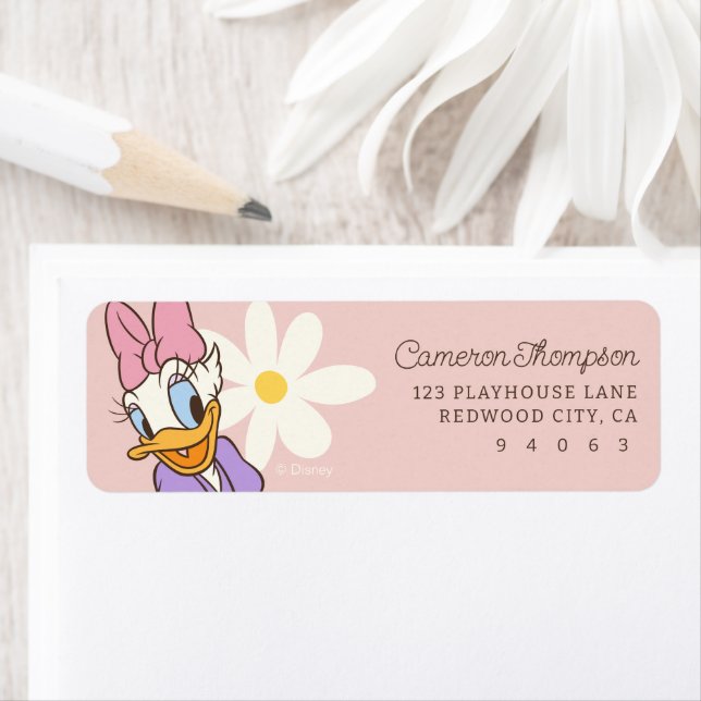 Retro Daisy Duck | Daisy Birthday Label (Insitu)