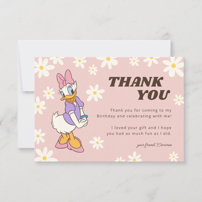 Retro Daisy Duck | Daisy Birthday Thank You