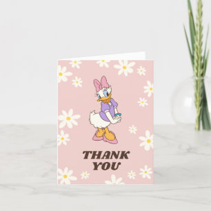 Retro Daisy Duck   Daisy Birthday Thank You Card
