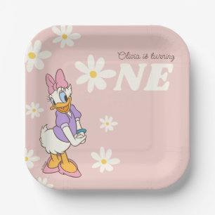 Retro Daisy Duck   Daisy First Birthday Paper Plates