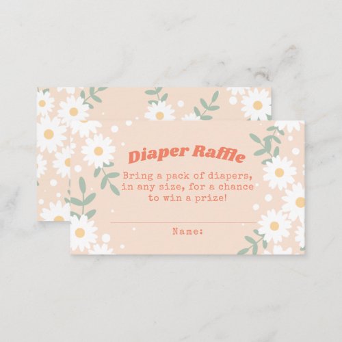 Retro Daisy Festival Diaper Raffle Insert Card