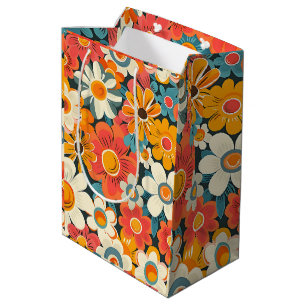 Retro Daisy Floral Gift Bag