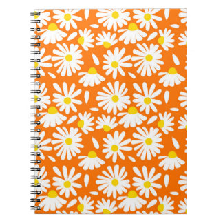 Retro daisy floral: orange vintage. notebook