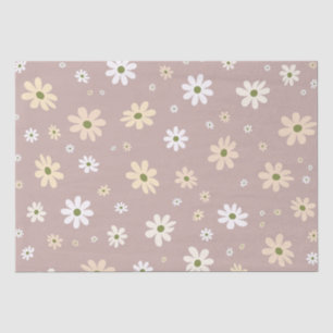 Retro Daisy Floral Pattern Boho Decorative Tissue Paper