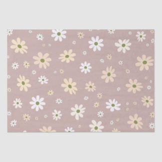 Retro Daisy Floral Pattern Boho Decorative Tissue Paper