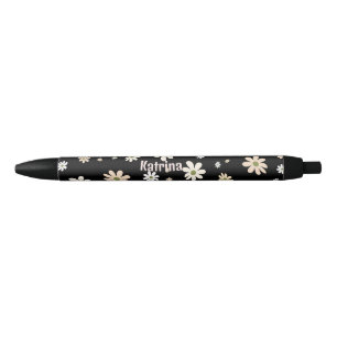 Retro Daisy Floral Pattern Personalized Pen