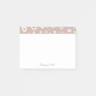 Retro Daisy Floral Pattern Personalized Post-it Notes